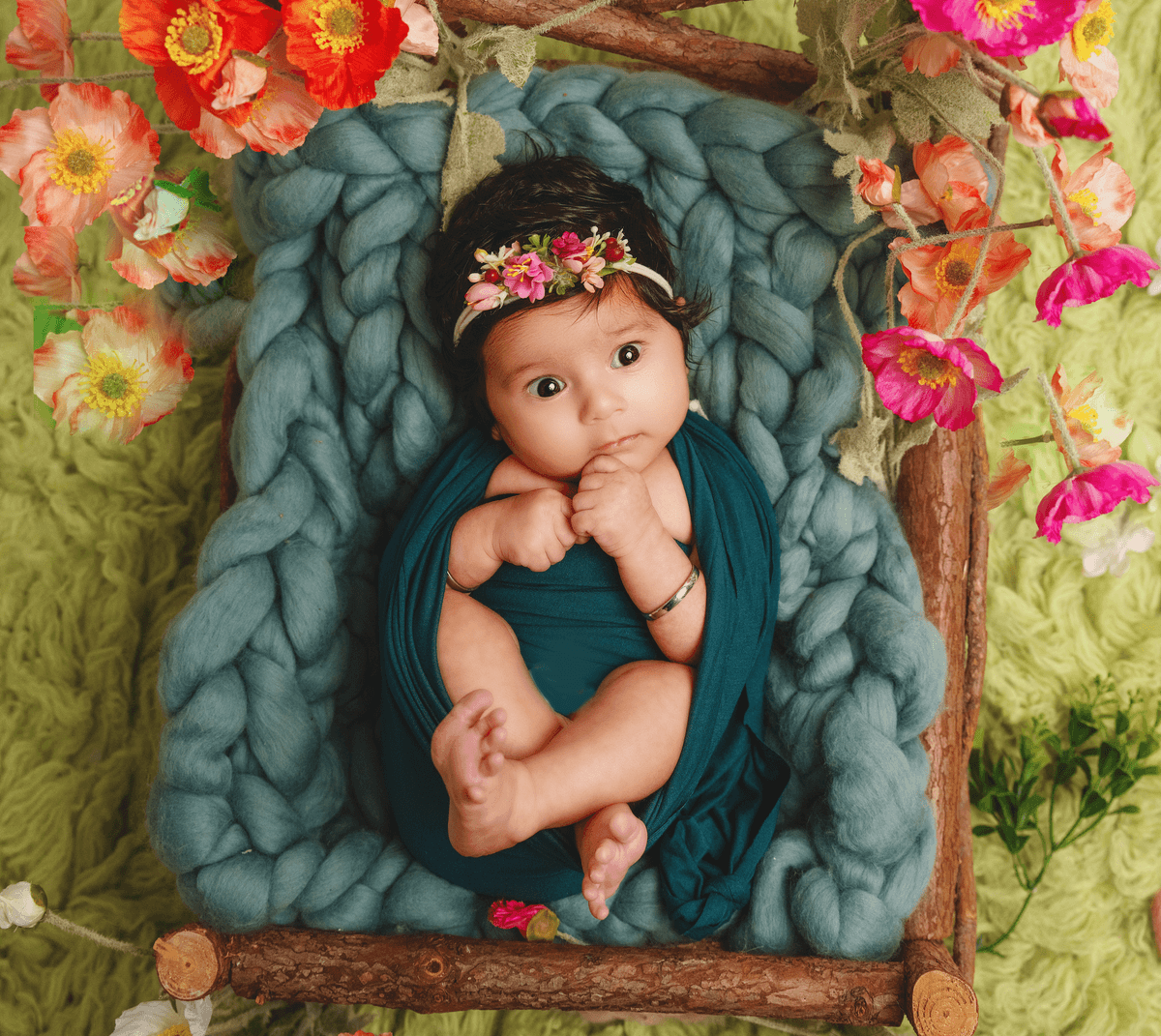 Artistic newborn photograph of a sleeping baby 3